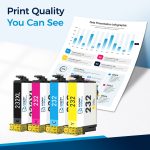 Compatible Epson 232XL Black and Epson 232 Color Ink Cartridges 4-Pack - Image 4