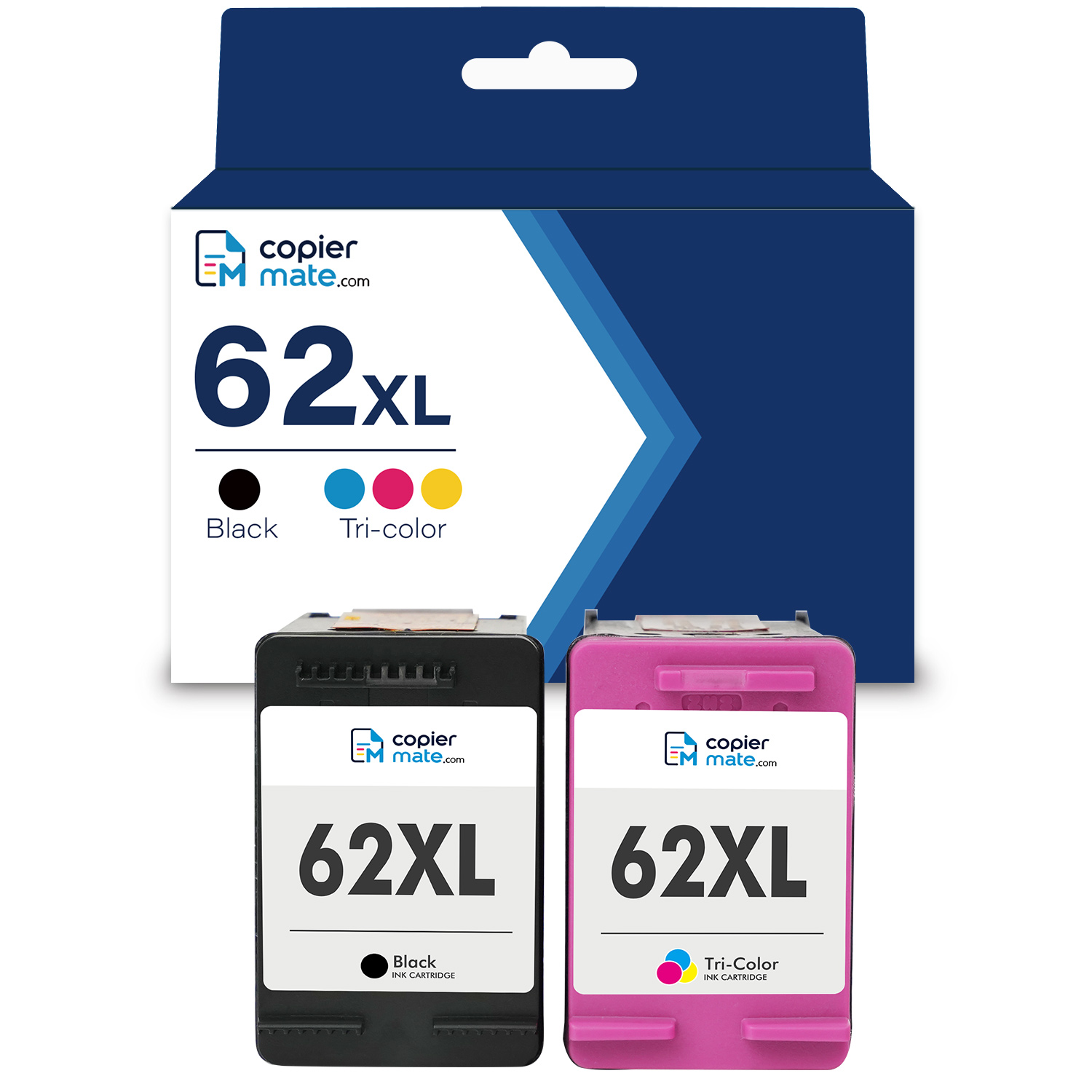 62XL-2PK Compatible HP 62XL Ink Cartridge 2‑Pack | Black and Tri‑Color Set - Image 1