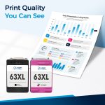 Compatible HP 63XL Ink Cartridges 5‑Pack | 3 Black + 2 Tri‑Color - Image 4
