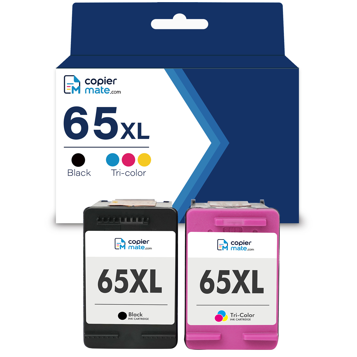 65XL-2PK Compatible HP 65XL Ink Cartridge 2‑Pack | 1 Black + 1 Tri‑Color - Image 1