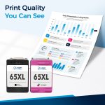 Compatible HP 65XL Ink Cartridge 2‑Pack | 1 Black + 1 Tri‑Color - Image 4