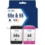 Compatible HP 68e Black and 68 Tri-color Ink Cartridge 2‑Pack