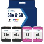 Compatible HP 68e Black+68 Tri-Color Ink Cartridge 4-Pack