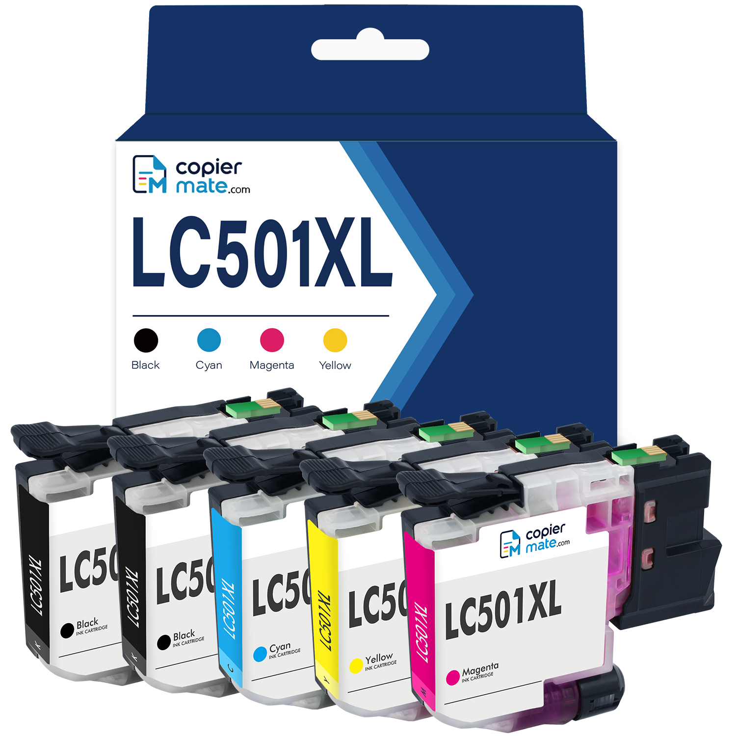 LC501XL-2KCMY Compatible Brother LC501XL Ink Cartridges 5-Pack | 2 Black + Cyan + Magenta + Yellow - Image 1