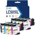 Compatible Brother LC501XL Ink Cartridges 8-Pack | 2 Black + 2 Cyan + 2 Magenta + 2 Yellow