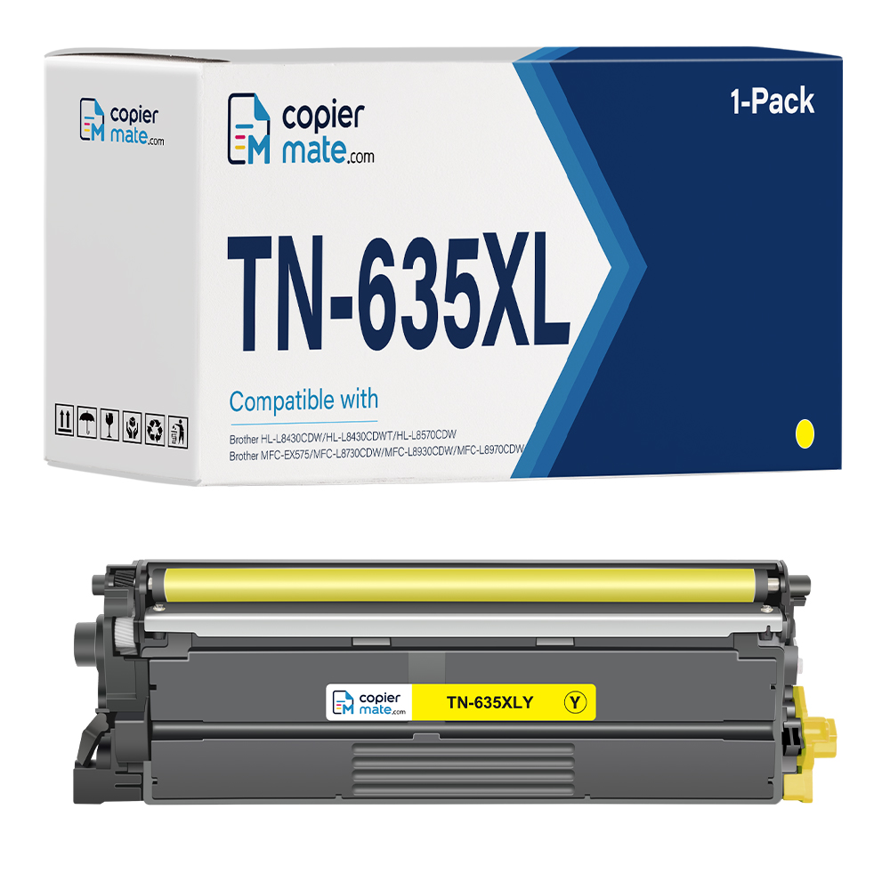 TN-635XL-主图-Y Compatible Brother TN635XL Yellow Toner Cartridge | High Yield - Image 1