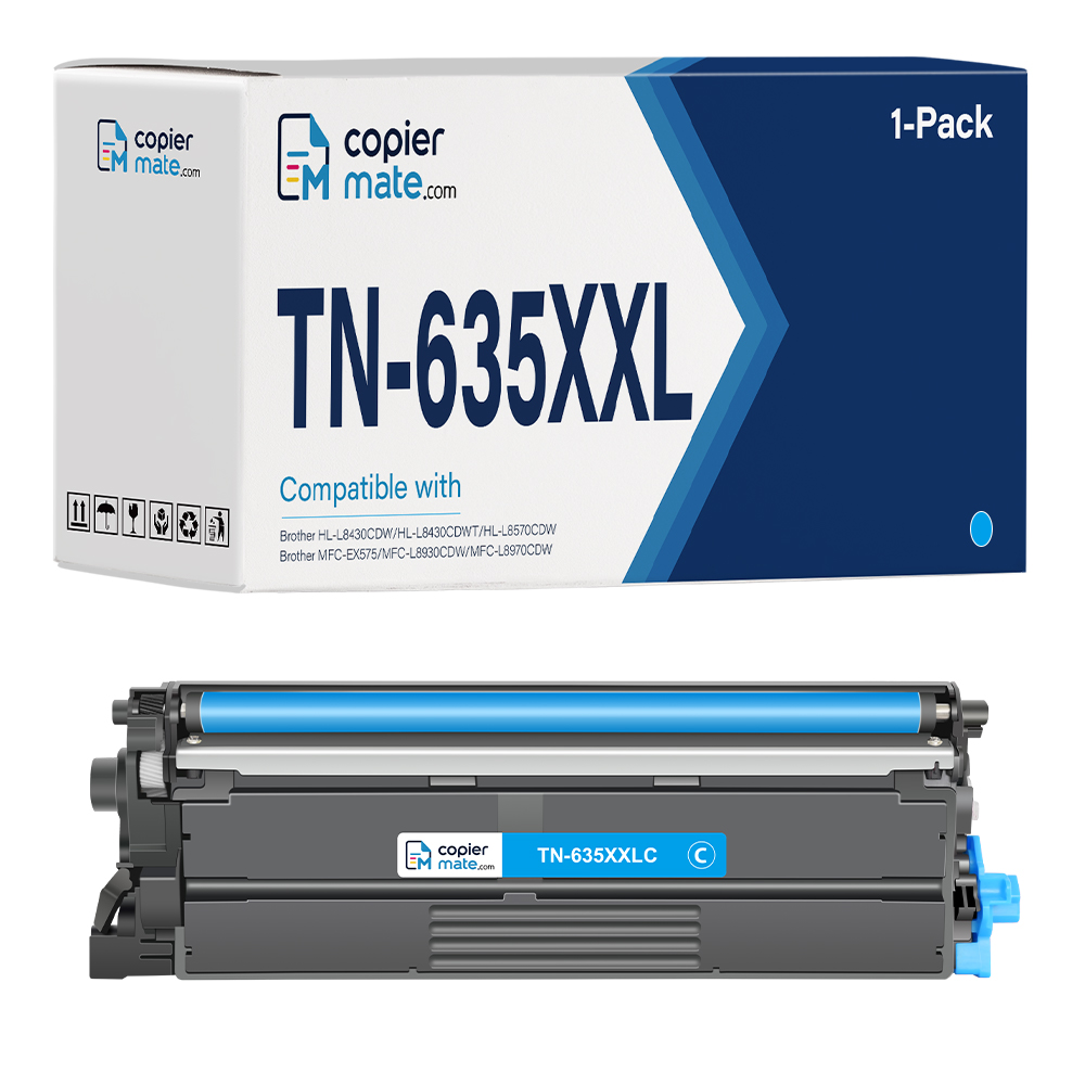 TN-635XXL-主图-C Compatible Brother TN635XXL Cyan Toner Cartridge | High Yield - Image 1