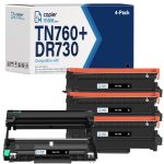 Compatible 1 Brother DR730 Drum Unit & 3 TN760 Toner Set