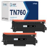 Compatible Brother TN760 Black Toner Cartridge 2-Pack | Standard Yield