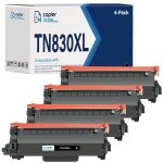 Compatible Brother TN830XL Black Toner Cartridge 4-Pack | High Yield