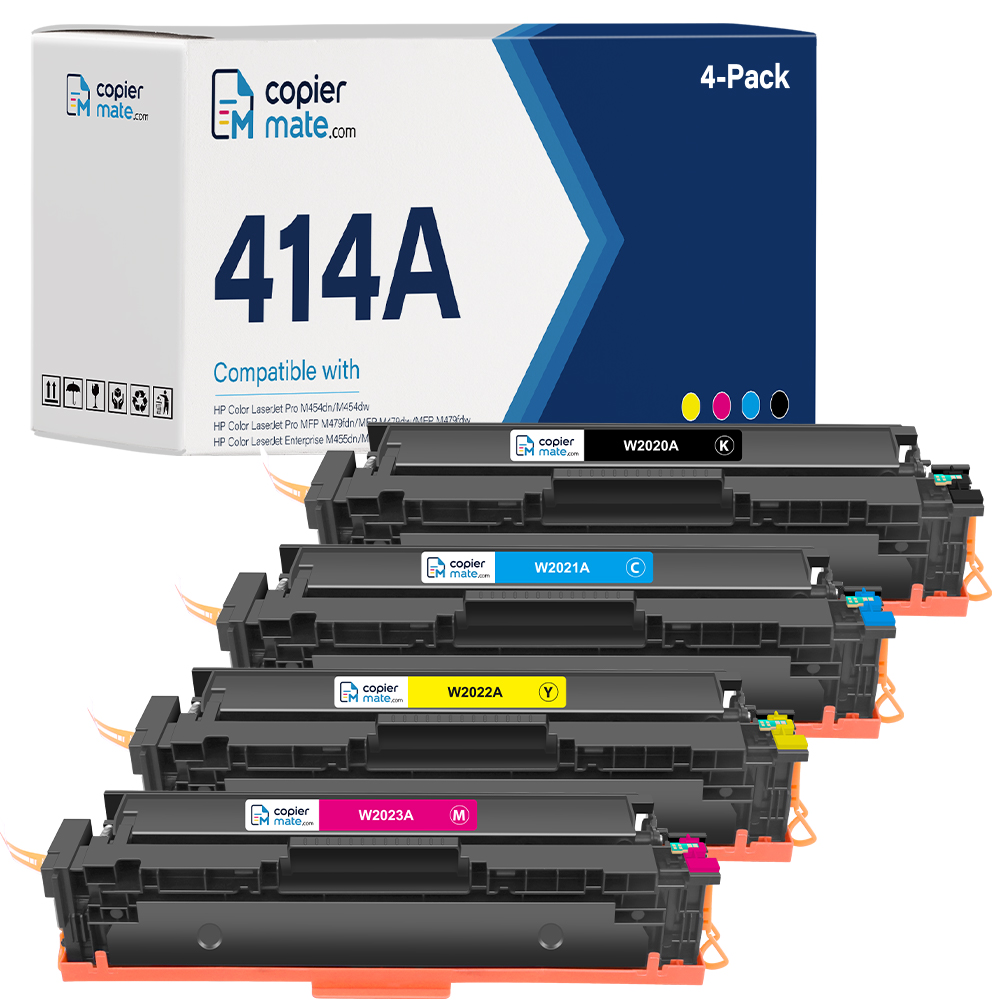 W2020A-主图-KCMY Compatible HP 414A 4-Pack Toner Cartridge | With Chip - Image 1