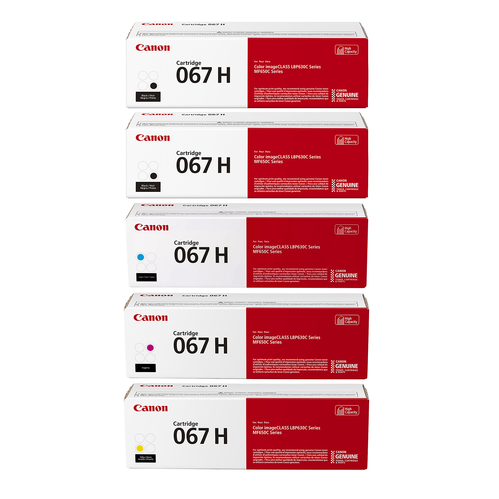2KCMY-2 Original Canon 067H Toner Cartridge 5-Pack | High Yield - Image 1