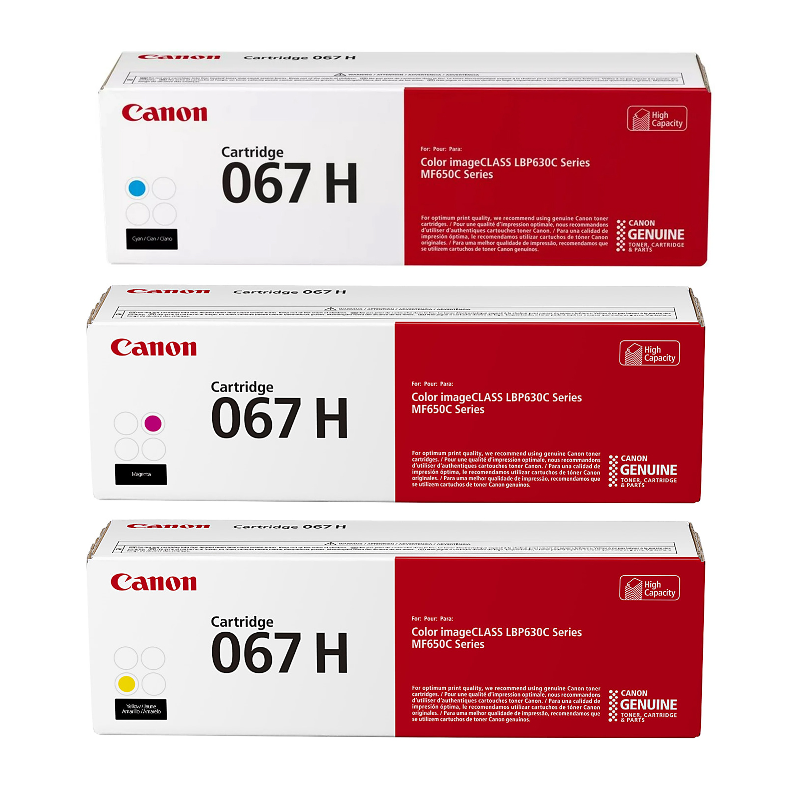 CMY Original Canon 067H Tri-Color Toner Cartridge 3-Pack | High Yield - Image 1